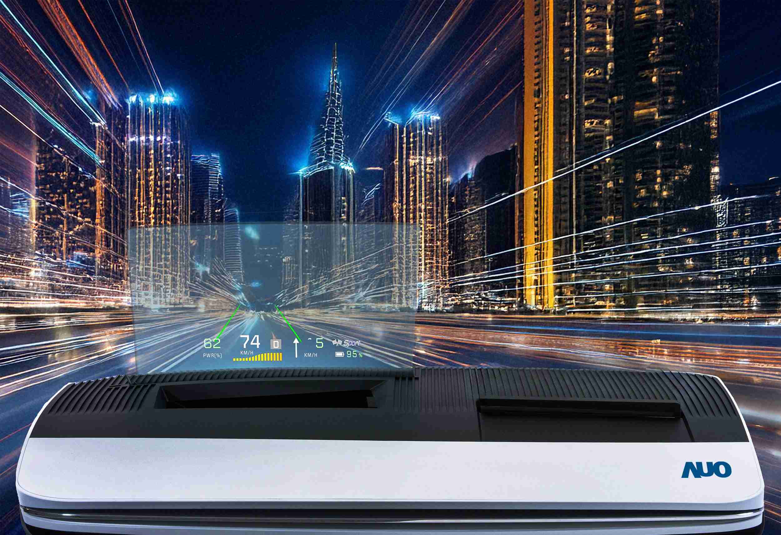 PG国际推出13吋Micro LED抬头显示器，，，提供高入眼亮度、、、高色彩饱和度的显示质量，，在阳光下或黑暗中都清晰可见，，并利用Micro LED模块体积小的优势，，，，解决车用空间有限的痛点